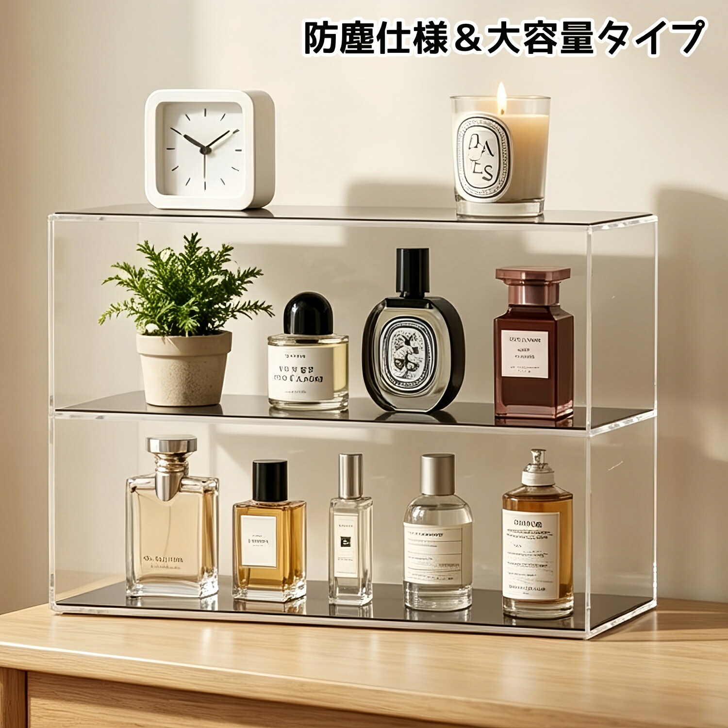 3 段アクリル卓上収納ラック 波型曲線フレーム マグカップ湯呑み食器スタンド 透明ディスプレイ棚 コップコスメフィギュアアクセサリー小物整理 キッチンデスク洗面台リビング多用途おしゃれ高見えインテリア雑貨 組立簡単省スペース卓上見せ収納雑貨｜lulusay