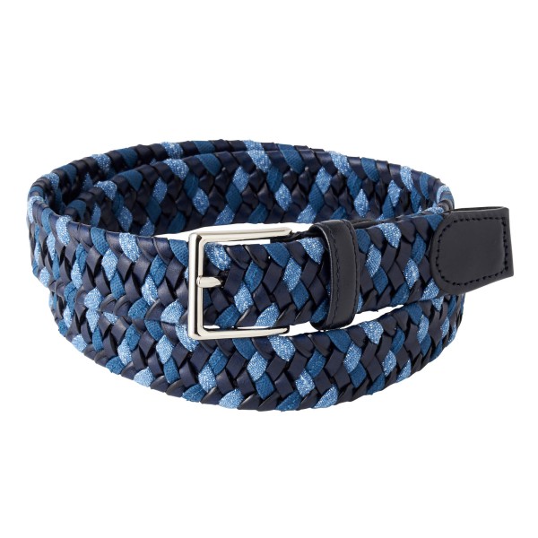 即発送可能 楽天市場 送料無料 メンズ ベルト 牛革 本革 ドモドッソラ社 イタリア製生地 デニム 日本製 国産 ネイビー 紺 フリーサイズ 男性用 メッシュベルト ギフト 革ベルト メンズベルト レザー 革 男性 紳士 ブランド 本皮 皮 レザーベルト カジュアル 紳士用