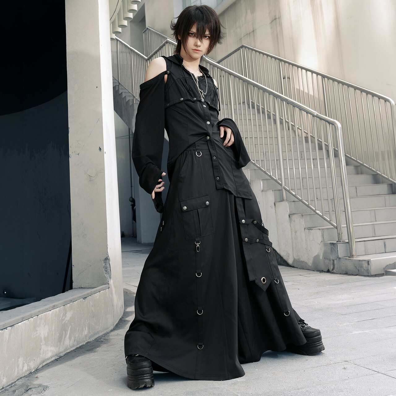 Architectural Solitude ワイドパンツ 黒色 ozzonjapan ozzconte オッズオンジャパン オッズコンテ パンツ｜オッズオンジャパン　店