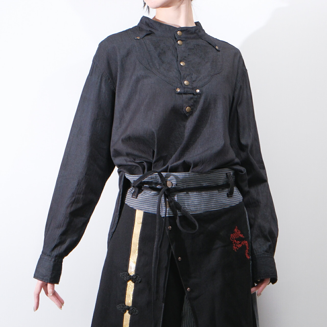 楽天市場】Ozz Croce / 龍プリント胸開き七分袖カットソー