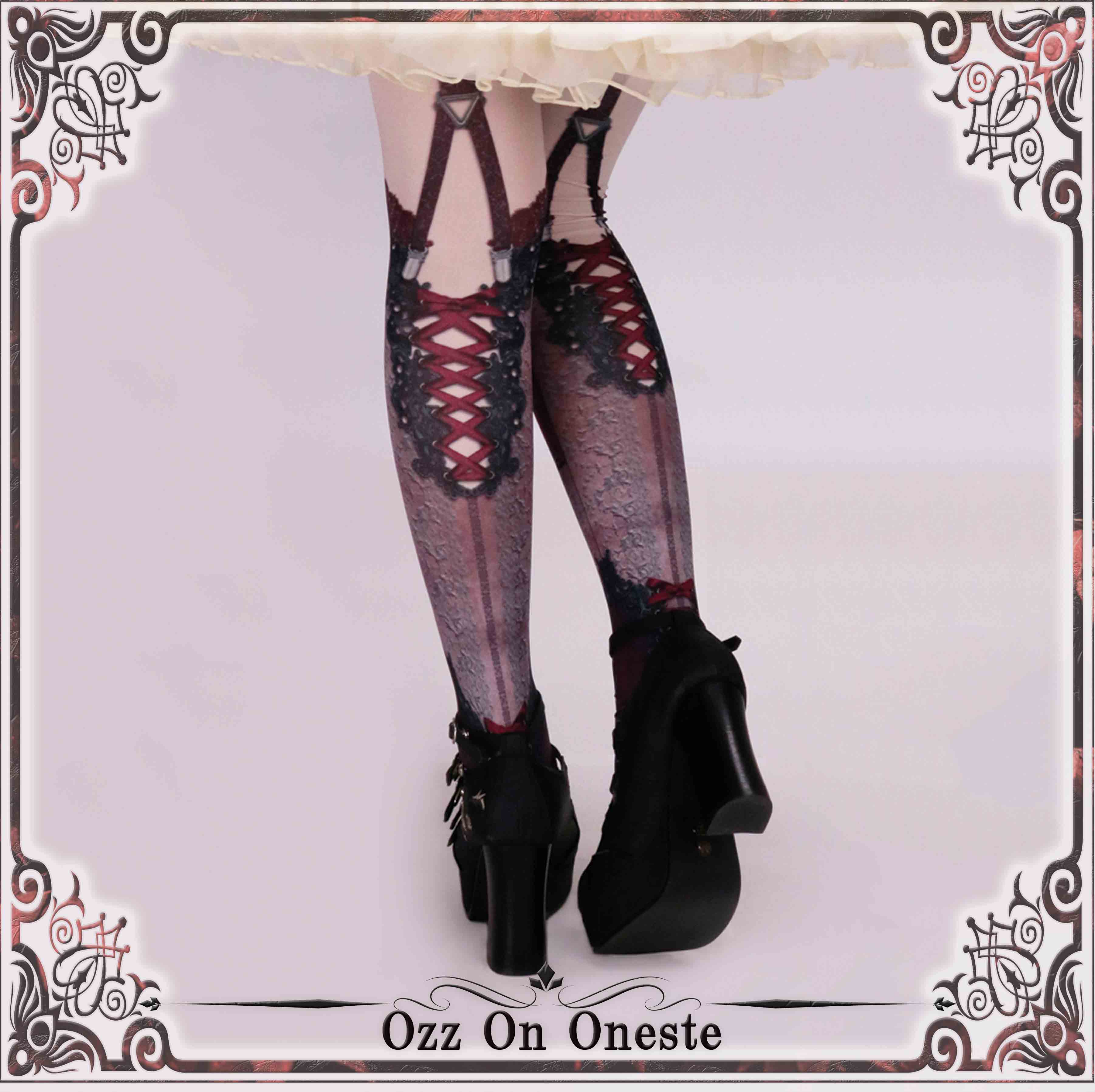 楽天市場】Antique Rose printed tights ozt-50 ozzonjapan タイツ