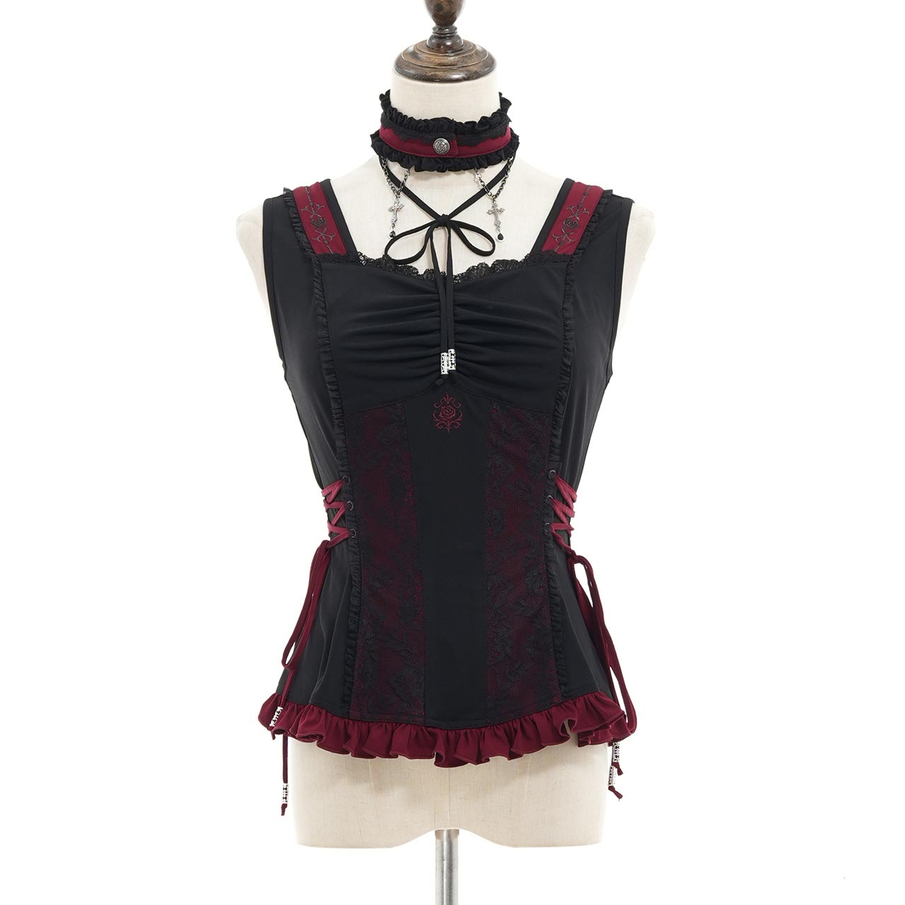 Whimsical Rosy Cats レースアップキャミソール 黒いこと ozzonjapan  オッズオンジャパン ozzoneste ローズ