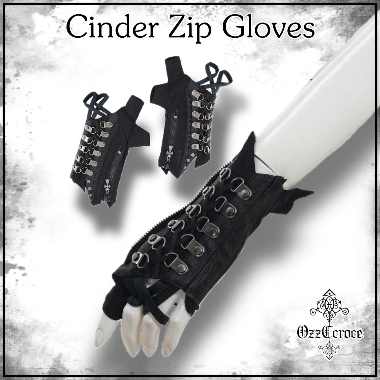 Cinder Zip Gloves 黒いこと ozzonjapan オッズオンジャパン オッズクローチェ 地球儀