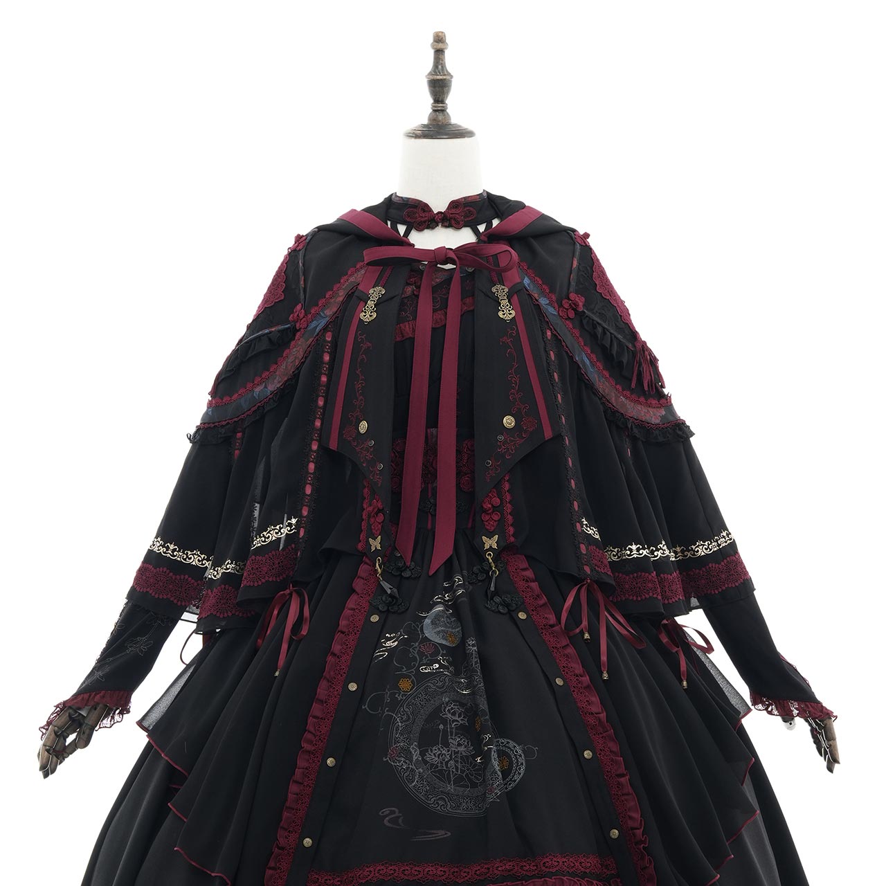 桃花幻夢・かざり付けるケープ 黒いこと ozzonjapan OZZONESTE 和ゴス ゴシックテイスト