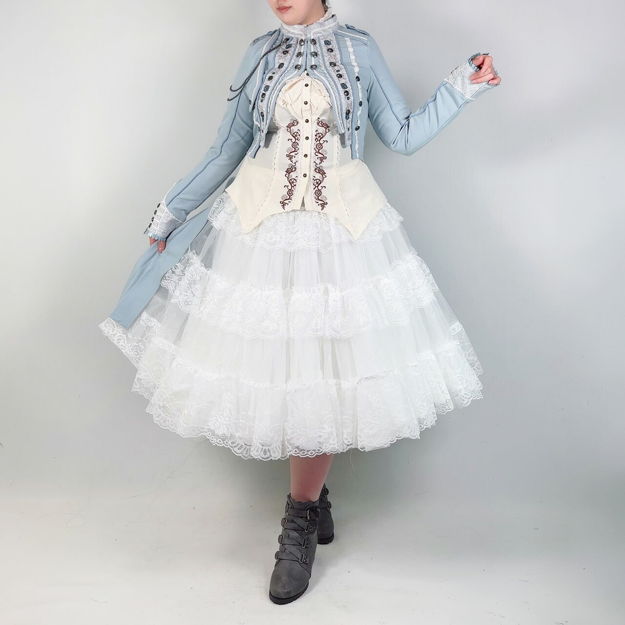 Larme d’Alice ジャケット【L】 青色 ozzonjapan 薔薇