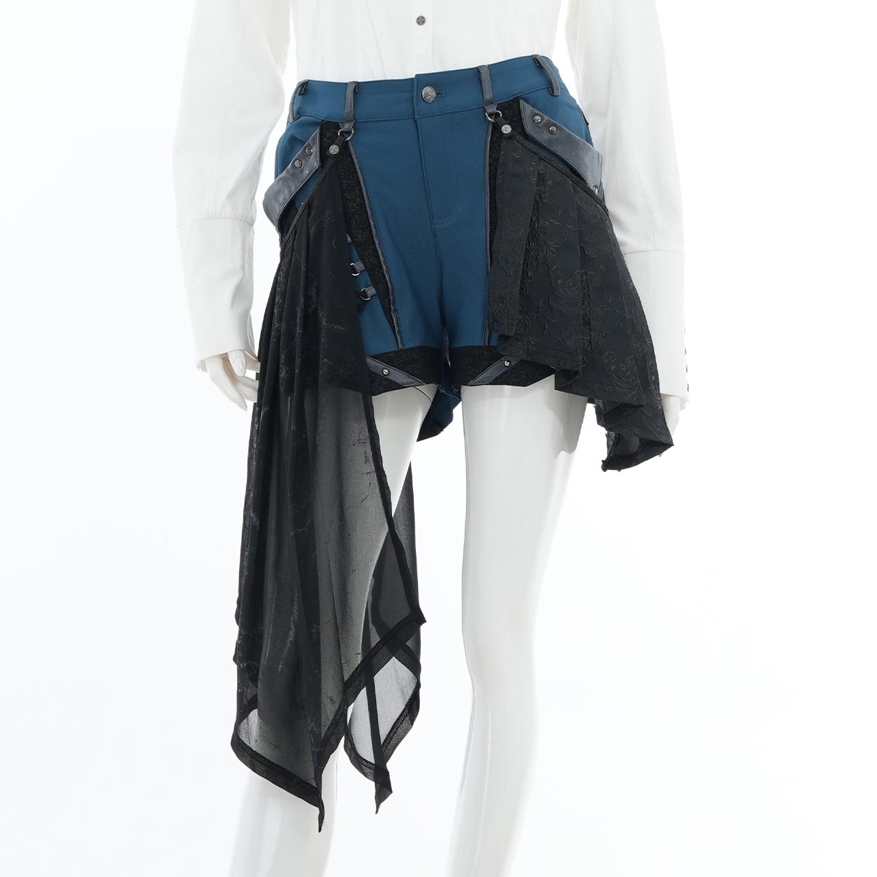 Silent Depth Remnants ショートPT 青色 ozzonjapan ozzcroce ショートパンツ レースアップ チェーンディテール 16,678円