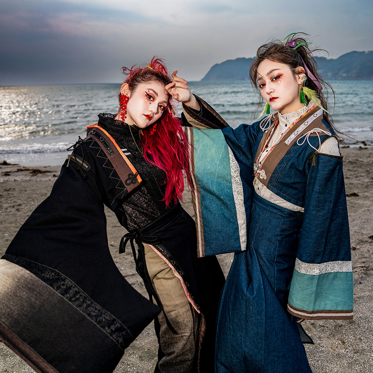 琉球浪漫謂われ因縁～第二章 岡山産ジーンズぼれろ 黒いこと ozzonjapan ozzoneste 和 和ゴス 和ゴスロリ 和ゴシックロリータ 岡山ジーンズ MADE IN JAPAN 今めかしいボレロ