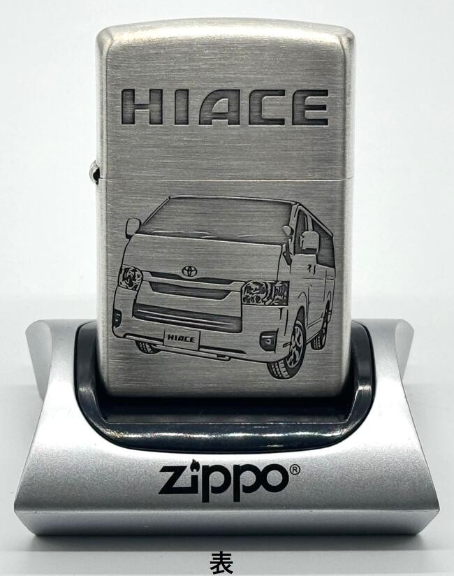 トヨタ Zippo ハイエース Zippo トヨタ自動車 トヨタ Zippo バン 銀サテン古美 両面エッチング ジッポ ジッポライター ジッポー かっこいい 煙草