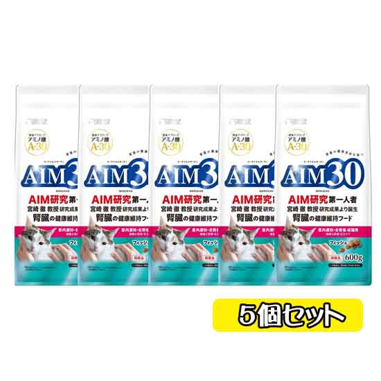 サンライズAIM30腎臓の健康維持フード室内避妊・去勢後成猫用フィッシュ600g5個セット 猫フード
