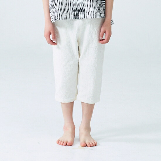 【メーカー価格9790円】garcon la raison 8分丈テーパードパンツ 柄織り トライアングルジャガード 女の子 男の子 キッズ クロップドパンツ ロングパンツ ズボン ボトムス 子供服 モノトーン モード系 ギャルソンラレゾン 32631B