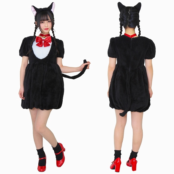 ふわもこアニマル ブラックキャット 黒猫 コスプレ ネコ衣装 コスチューム 可愛い キュート セクシー 大人女性 衣装 なりきりコスチューム ハロウィン 衣装 パーティー イベント 5259 Ice Org Br