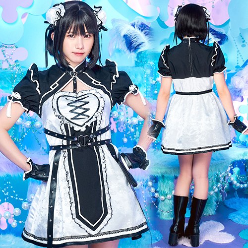 !最安値挑戦中!サイバーイリス ロリータチャイナ　　[近未来 コスプレ サイバー感 チャイナ服 衣装 レディース コスチューム モノトーン 仮装 ハロウィン イベント]【A-2178_908340】