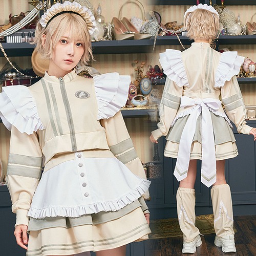 しまむら あのね。 コラボ コスプレ ハロウィン メイド ジャージ 黒 ワンピ しまむら あのね。 コラボ コスプレ ハロウィン メイド ジャージ