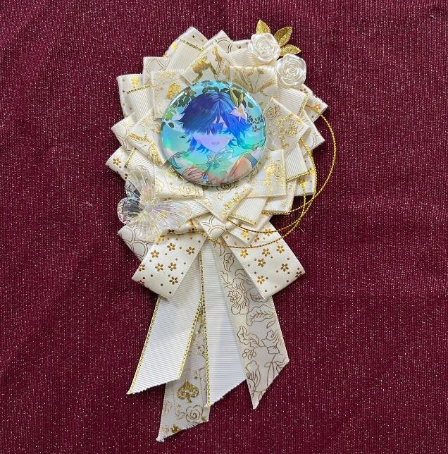 楽天市場】58-65mm缶バッジ用 豪華ロングロゼット ライトブルー