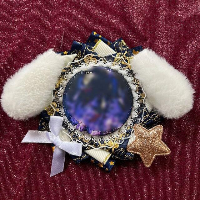 楽天市場】58mm缶バッジ用 たれうさ耳ロゼット ライトパープル