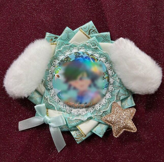 楽天市場】58mm缶バッジ用 たれうさ耳ロゼット ライトパープル