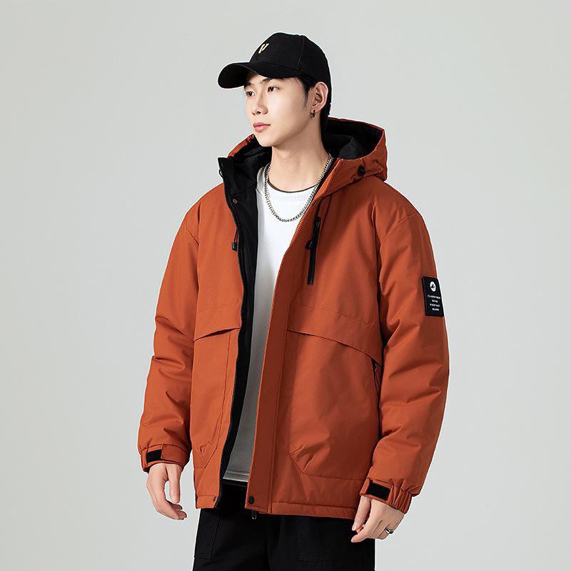 棉服 メンズ 防寒 山登り 秋冬 コール天 上衣 ボンネット付き添い人 ミリタリー 黒いこと カーキ 赤銅色(x2)