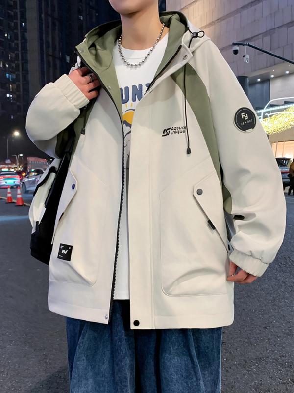 上衣 メンズ 青少年 角帽 高校生 上衣 前掛け アウター スプリングコート 衣嚢付き添い人 心地好い ゆったり大きさ 烏兎 ベージュ 黒いこと 緑であること カーキ 米国海軍 M L XL 2XL 3XL 4XL