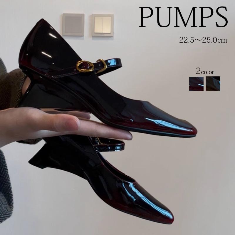 送料無料 ストラップ パンプス ポインテッドトゥ ウェッジソール 5cmヒール 歩きやすい ミドルヒール レディース 走れる 結婚式 小さいサイズ 大きいサイズ オフィス ママスーツ 仕事 パーティ 美脚効果 安定感 上品 スウェット 海外通販