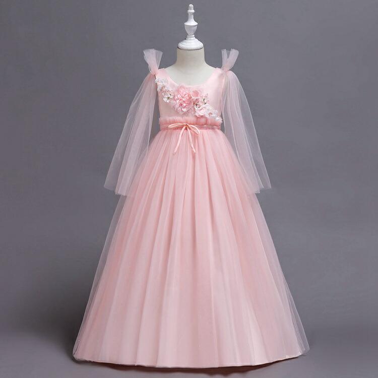 子供ドレス 子ども ジュニア ドレス レース 女の子 ロングドレス kids dress 120cm 130cm 140cm 150cm 160cm 都喜tokits