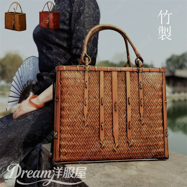 竹製 大 29.5×23.5cm 竹かご ハンドバッグ トートバッグ 竹バッグ かごバッグ カゴバッグ かご 和風バッグ 買い物 おでかけ浴衣 レトロモダン 夏祭り 花火 天然素材 大人 かわいい 夏 カゴバッグ プレゼント ギフト 母の日 バッグ 巾着|P-NEEDS