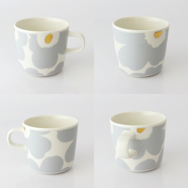 Marimekko マリメッコ Unikko ウニッコ コーヒーカップ 0ml 取っ手有 ホワイト グレー ゴールド 正規販売店 Marimekko マリメッコ Unikko ウニッコ コーヒーカップ 0ml 取っ手有 ホワイト グレー ゴールド 正規販売店