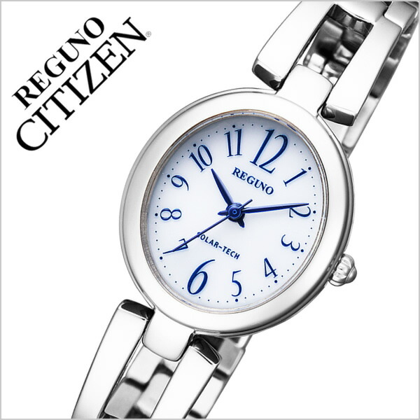 【7年保証対象】シチズン腕時計 CITIZEN時計 CITIZEN 腕時計 シチズン 時計 レグノ REGUNO レディース ブルー KP1-616-13 メタル ベルト 正規品 防水 ソーラー テック ブレスレット ウォッチ オールシルバー