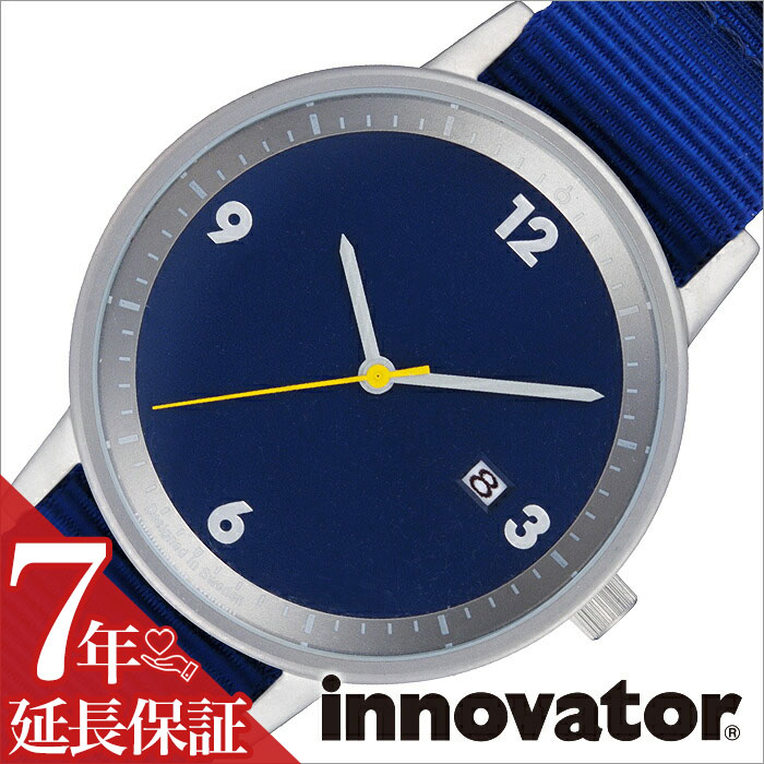 イノベーター腕時計 innovator 腕時計 ボールド Bald メンズ レディース ユニセックス ブルー IN-0001-5 人気 シンプル 薄型 ミニマル ペアウォッチ カップル ビジネス スーツ 丸型 ナイロン ベルト オールブラック 送料無料 プレゼント ギフト お祝い クリスマス