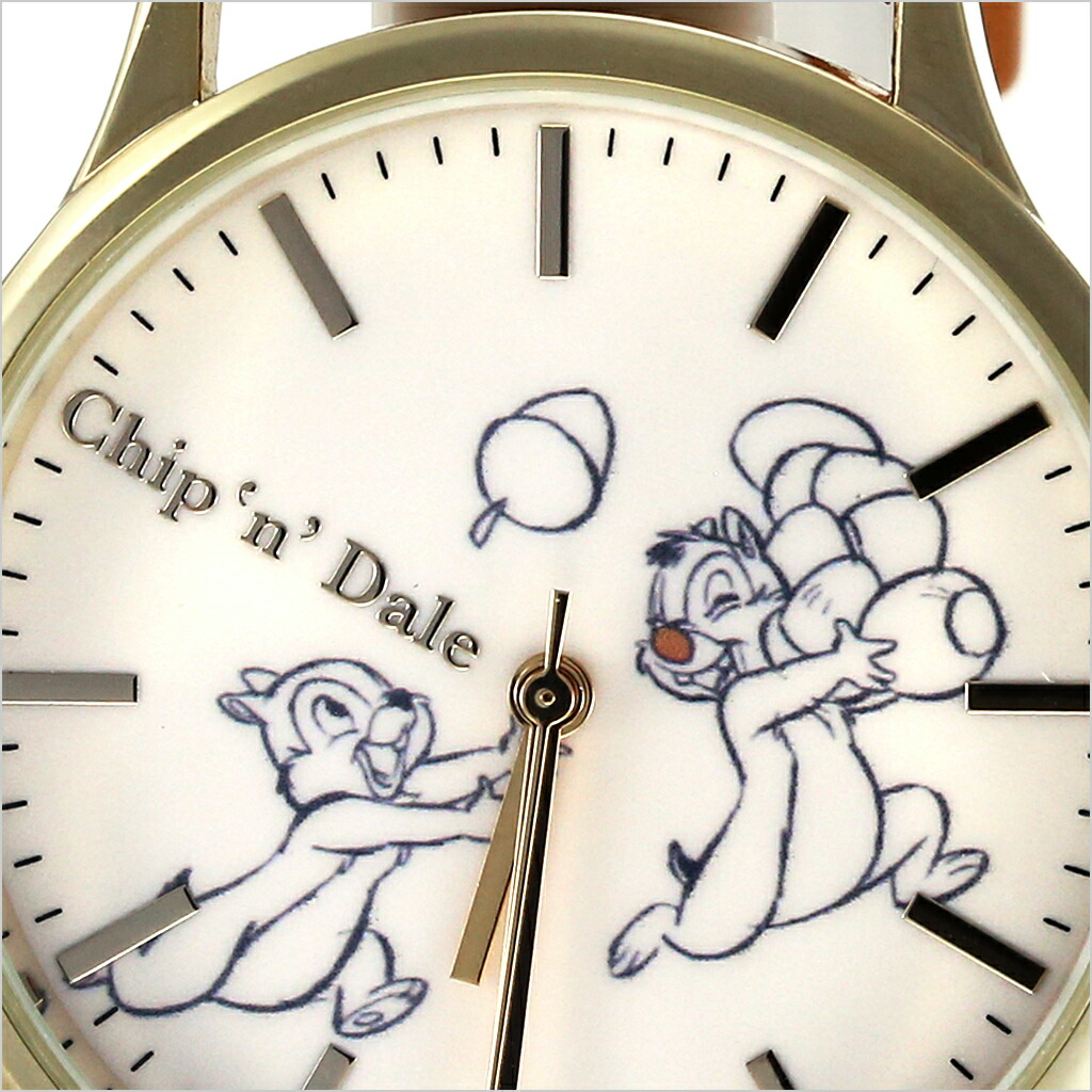 ディズニー 腕時計 チップ デール Disney 時計 Chip N Dale レディース キッズ 男の子 女の子 ホワイト Wd B09 Cd 正規品 キャラクター ミッキーフレンズ イラスト 人気 かわいい Kids 親子ペア シンプル モダン クラシカル ラウンド ブラウン 革 レザー プレゼント