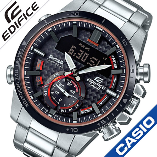 爆売り カシオ 腕時計 Casio 時計 エディフィス Edifice メンズ ブラック Ecb 800db 1ajf ブランド レッド モバイルリンク ブルートゥース カジュアル ファッション モータースポーツ アナログ デジタル アラーム ストップウォッチ 頑丈 人気 ソーラー 電波 在庫有