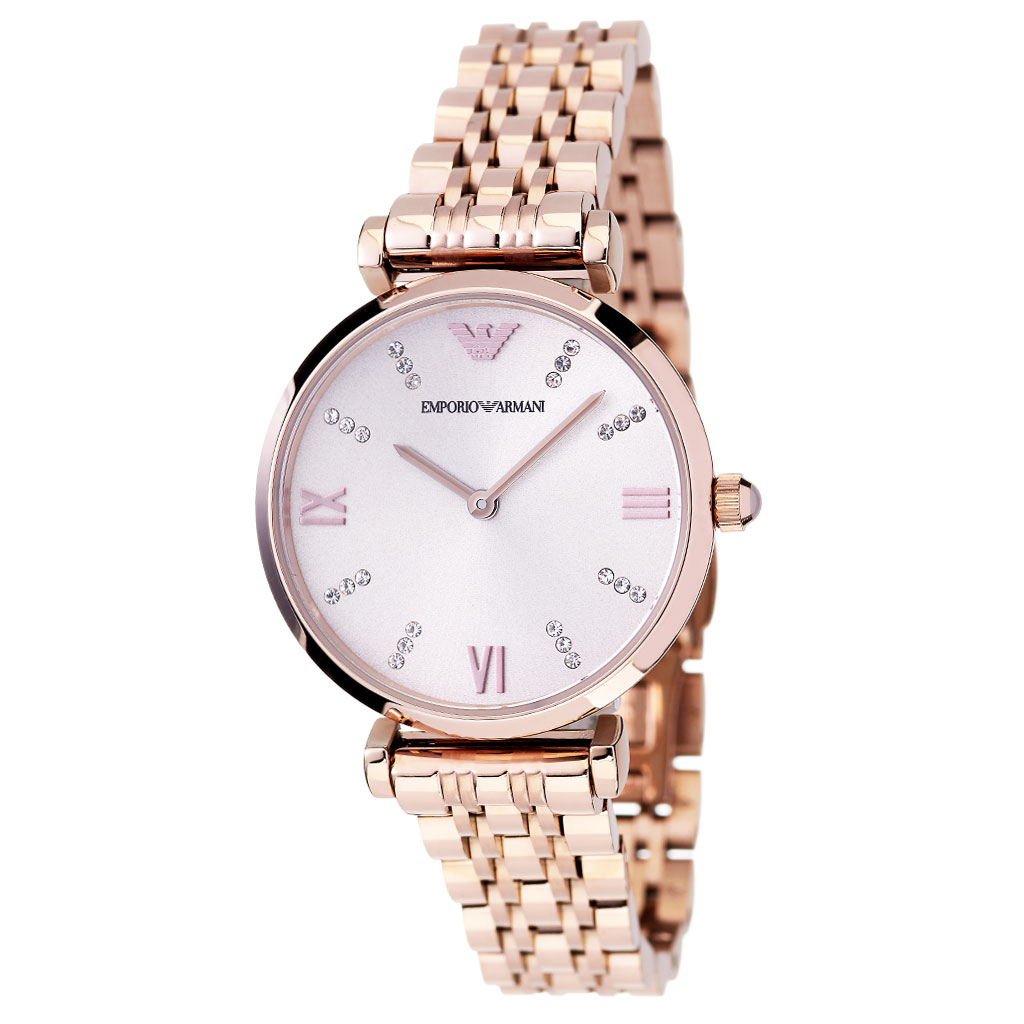 giorgio armani rose gold watch