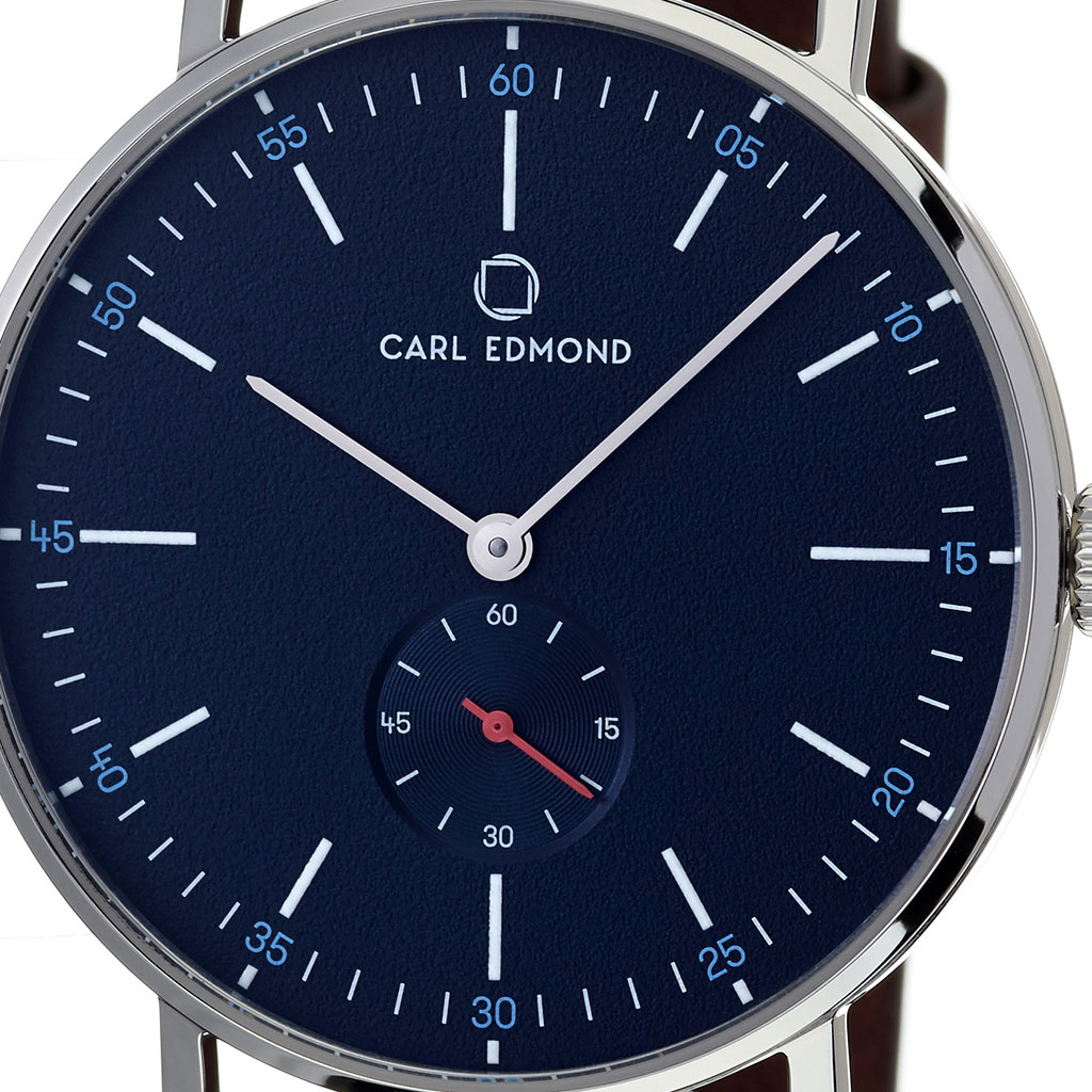 カールエドモンド 腕時計 Carledmond 時計 カール エドモンド Carl Edmond リョーリット Ryolit メンズ ブルー Cer4054 Rb21 人気 ブランド 北欧 デザイン ミニマル 革ベルト ペアウォッチ スモールセコンド 個性的 ファッション 男性 向け 父親 彼氏 夫 旦那 ギフト