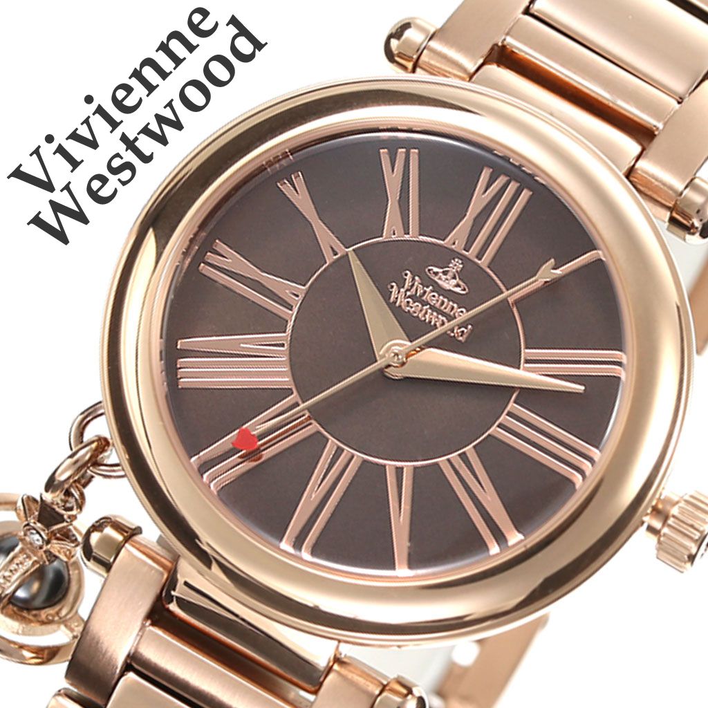 ヴィヴィアンウエストウッド 腕時計 VivienneWestwood 時計 ヴィヴィアン ウエストウッド Vivienne Westwood ヴィヴィアンウェストウッド レディース ブラウン VV006PBRRS [ 人気 ブランド おすすめ ビビアン ラインストーン 彼女 妻 嫁 プレゼント オーブ メタル ゴールド ]｜腕時計ギフトのパピヨン