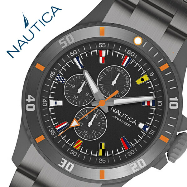 受賞店舗 楽天市場 5年保証対象 ノーティカ 腕時計 Nautica 時計 ノーティカ 時計 Nautica 腕時計 Freeboard メンズ ブラック ガンメタル Napfrb019 人気 ブランド おしゃれ ファッション アウトドア スポーツ カジュアル 100m 防水 海 マリン 旦那 彼氏 夫