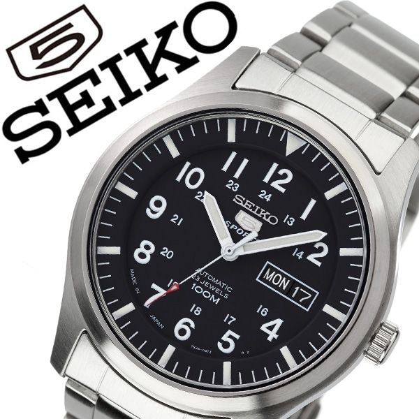 セイコー 腕時計 Seiko 時計 セイコー時計 Seiko腕時計 セイコーファイブ スポーツ Seiko5 Sports メンズ ブラック Snzg13j1 人気 ブランド カレンダー 旦那 夫 彼氏 逆輸入 限定 定番 おしゃれ ファッション フォーマル スーツ 営業 オフィス プレゼント ギフト 送料無料