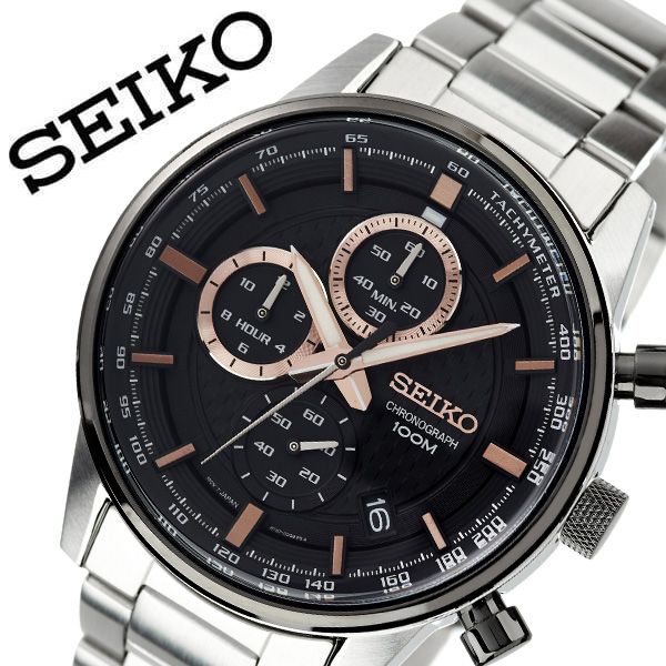 新作ウエア セイコー 腕時計 Seiko 時計 セイコー時計 Seiko腕時計 メンズ ブラック Ssb331p1 人気 ブランド おすすめ 防水 ステンレス ベルト メタル 逆輸入 社会人 スーツ 仕事 ビジネス 営業 カレンダー 彼氏 旦那 夫 大人 かっこいい カジュアル スタイリッシュ