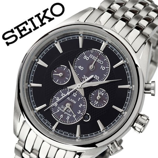 早割クーポン 楽天市場 セイコー 腕時計 Seiko 時計 セイコー時計 Seiko腕時計 メンズ ブラック Ssc211p1 人気 ブランド おすすめ 防水 ソーラー ステンレス ベルト 逆輸入 限定 社会人 スーツ 仕事 ビジネス カレンダー 彼氏 旦那 夫 大人 かっこいい おしゃれ