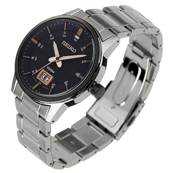 セイコー 腕時計 Seiko 時計 セイコー時計 Seiko腕時計 メンズ ブラック Sur285p1 人気 ブランド おすすめ 防水 ステンレス ベルト メタル 逆輸入 社会人 スーツ 仕事 ビジネス 営業 カレンダー 彼氏 旦那 夫 大人 かっこいい おしゃれ カジュアル スタイリッシュ 上品