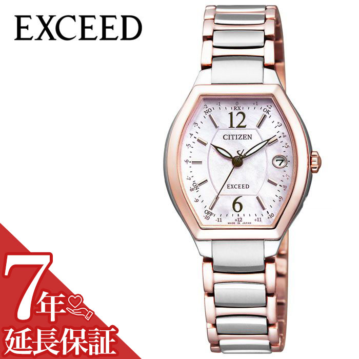 【7年保証対象】シチズン 腕時計 CITIZEN 時計 エクシード EXCEED レディース ピンクゴールド ES9342-50W [ 人気 正規品 ブランド おすすめ 防水 蝶貝 パール サクラピンク トノー パーフェックス 電波 ソーラー プレゼント ギフト ]送料無料