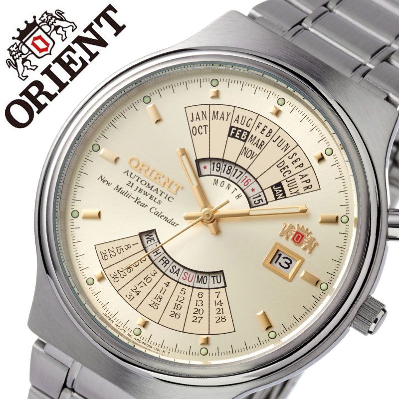 高速配送 オリエント 腕時計 Orient 時計 メンズ ホワイト Orw Feucw ブランド 人気 海外モデル 防水 万年カレンダー マルチイヤーカレンダー マルチカレンダー レトロ オートマチック 自動巻き 自動巻 機械式 メタル ベルト カレンダー ビジネス 仕事 スーツ 誕生日