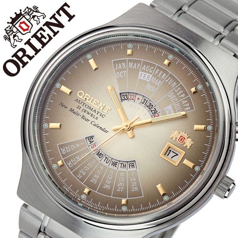 最安 オリエント 腕時計 Orient 時計 メンズ ゴールドブラウン Orw Feuuw ブランド 人気 海外モデル 防水 万年カレンダー マルチイヤーカレンダー マルチカレンダー レトロ オートマチック 自動巻き 自動巻 機械式 メタル ベルト カレンダー ビジネス 仕事 スーツ