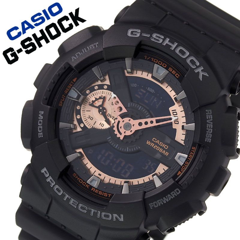 注目ブランド カシオ 腕時計 Casio 時計 ジーショック G Shock メンズ ブラック Ga 110rg 1a 人気 ブランド おすすめ かっこいい Gショック 防水 ワールドタイム カレンダー スポーツ ロゴ カジュアル 大人 男性 彼氏 夫 旦那 誕生日 記念日 ファッション