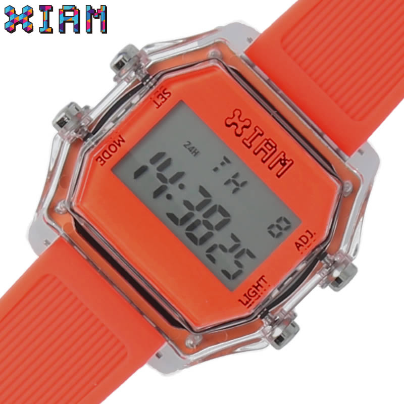 大人気新品 ファッション おしゃれ ブランド 人気 Iam Kit523 オレンジ レディース メンズ 時計 Watch The Am I 腕時計 アイアムザウォッチ 当日出荷 カジュアル お揃コーデ お揃い ペア 親子 かわいい カラフル デジタル ファッション レトロ デジタル Iam Kit523