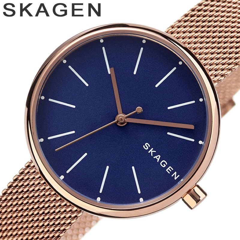 楽天市場 スカーゲン 腕時計 Skagen 時計 スカーゲン 時計 Skagen 腕時計 シグネチャー Signatur レディース ネイビー Skw2593 人気 お洒落 北欧 ラウンド アナログ シンプル カジュアル ブランド ファッション プレゼント 腕時計ギフトのパピヨン