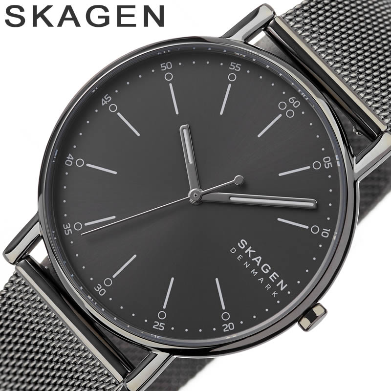 スカーゲン 腕時計 SKAGEN 時計 スカーゲン 時計 SKAGEN 腕時計 シグネチャー SIGNATUR ユニセックス グレー SKW6577 [人気 お洒落 北欧 ラウンド アナログ シンプル カジュアル ブランド ファッション プレゼント ]｜腕時計ギフトのパピヨン