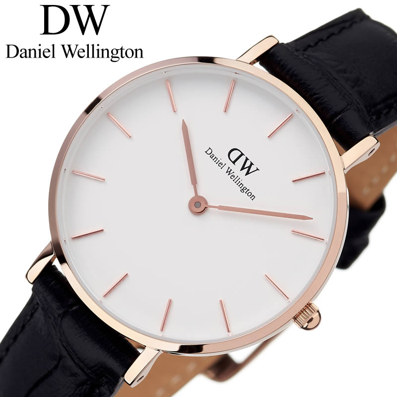 柔らかい ダニエルウェリントン 腕時計 Danielwellington 時計 ダニエル ウェリントン プチ ペティート リーディング ローズ ゴールド 32mm Petite Reading Rose レディース ホワイト Dw 北欧 Dw シンプル 革ベルト ブランド 薄型 軽量 人気 クラシック 上品