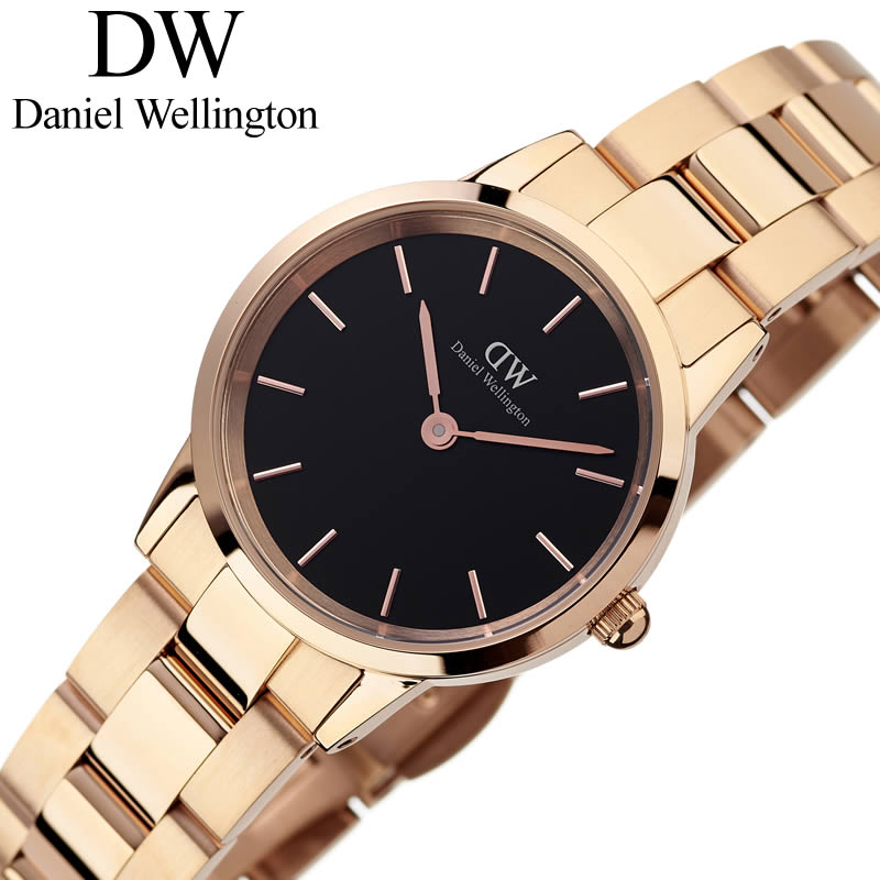 全商品オープニング価格特別価格 ダニエルウェリントン 腕時計 Danielwellington 時計 ダニエル ウェリントン アイコニック リンク ローズ ゴールド 28mm Iconic Link Rose レディース ブラック Dw Dw シンプル ブランド 小さい 華奢 小さめ かわいい