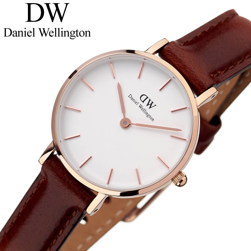 高級感 ダニエルウェリントン 腕時計 Danielwellington 時計 ダニエル ウェリントン プチ ペティート セントモーズ ローズ ゴールド 28mm Petite St Mawes Rose レディース ホワイト Dw Dw シンプル 革ベルト ブランド 小さい 華奢 小さめ かわいい 薄型