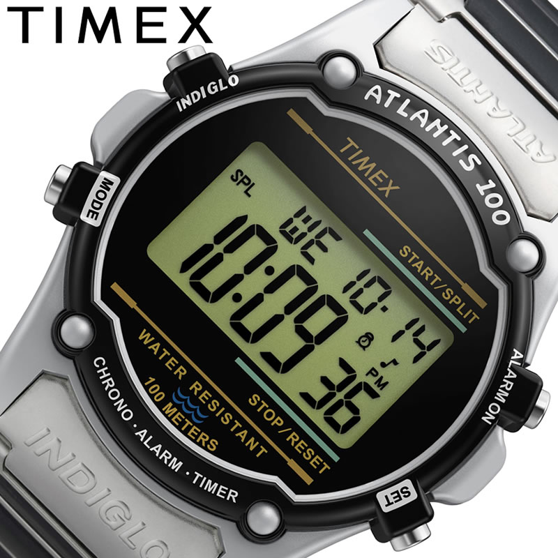 全国組立設置無料 楽天市場 タイメックス 腕時計 Timex 時計 タイメックス時計 Timex腕時計 アトランティス 100 ブラック Atlantis 100 Black メンズ Tw2u 人気 ブランド おすすめ おしゃれ デジタル カジュアル アウトドア スポーツ ランニング 彼氏 恋人 夫婦