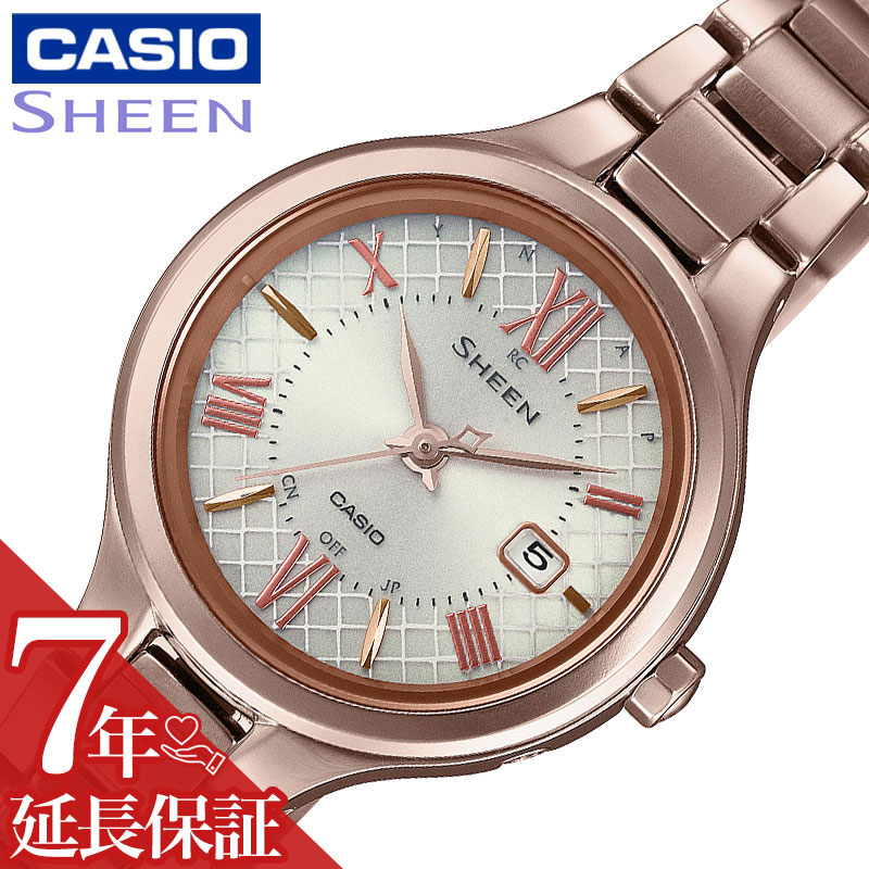 カシオ 電波 ソーラー 腕時計 CASIO 時計 シーン SHEEN 女性 向け レディース クォーツ SHW-7000TCG-4AJF かわいい 華奢 小ぶり 小さめ 人気 おすすめ おしゃれ ブランド 記念日 誕生日 プレゼント ギフト|腕時計ギフトのパピヨン